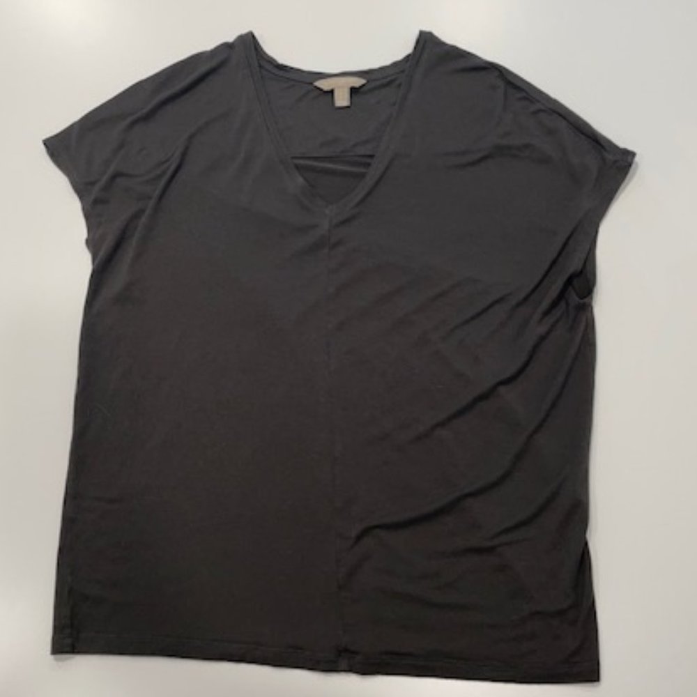 BANANA REPUBLIC Dark Gray V-Neck Sleeveless T-Shirt ~ Size Small